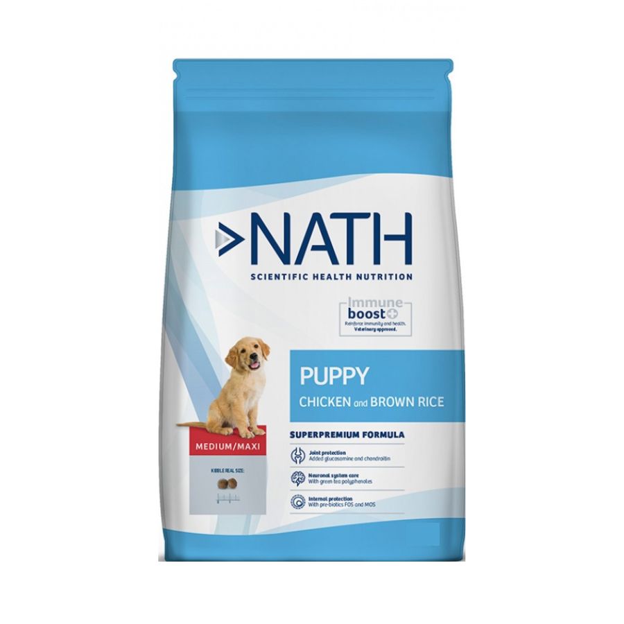 Nath Puppy Medium Maxi sabor pollo y arroz integral alimento para perros, , large image number null